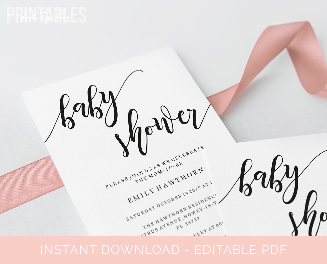 Printable Baby Shower Invitation Editable Baby Shower Invite | Etsy