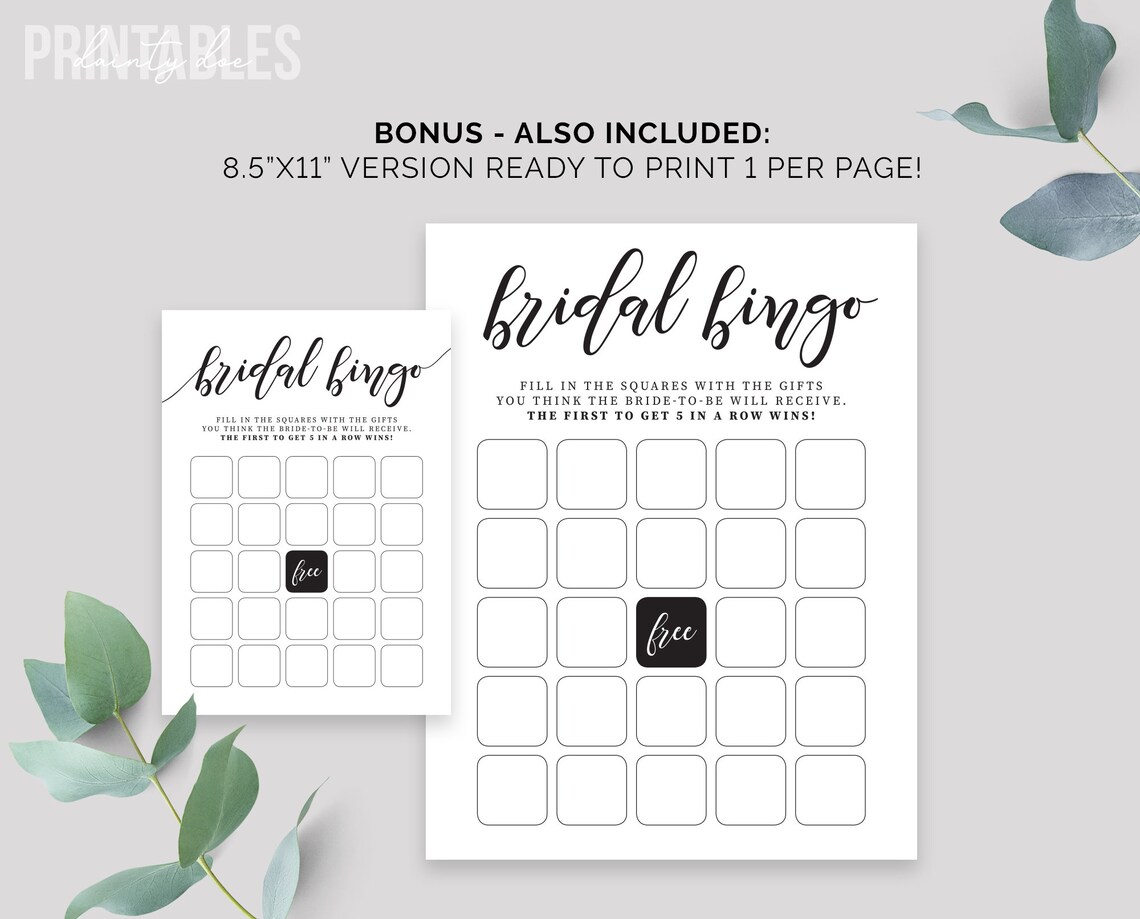 Bridal Bingo Printable Bridal Bingo Bridal Shower Game - Etsy