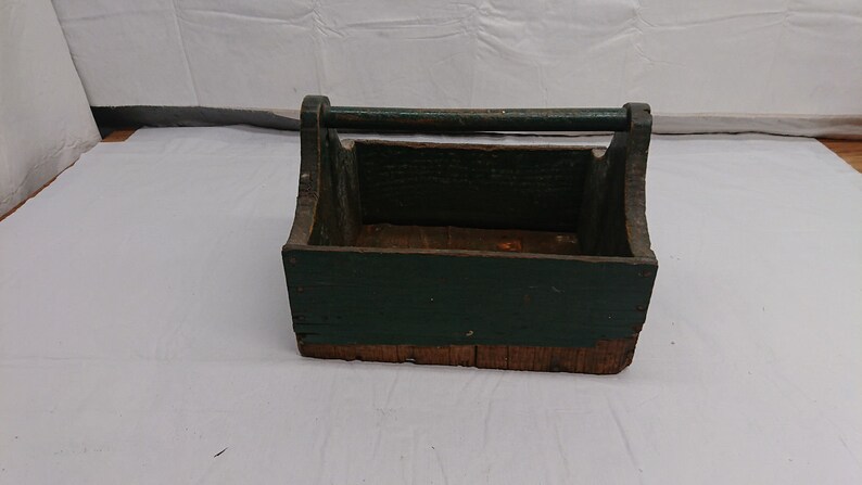 vintage antique wood toolbox