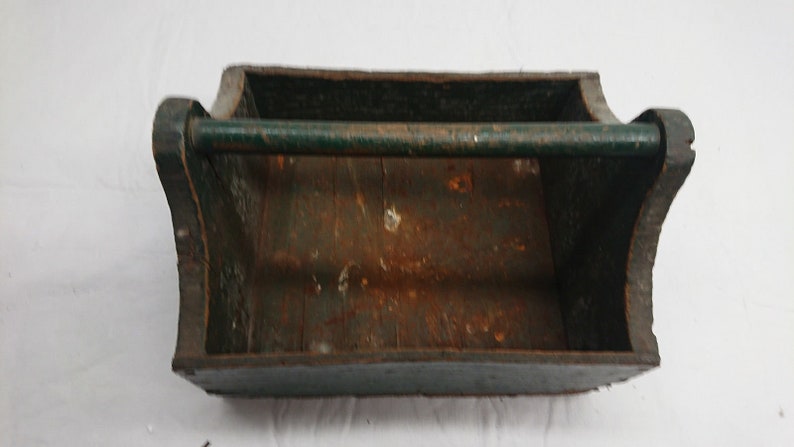 vintage antique wood toolbox