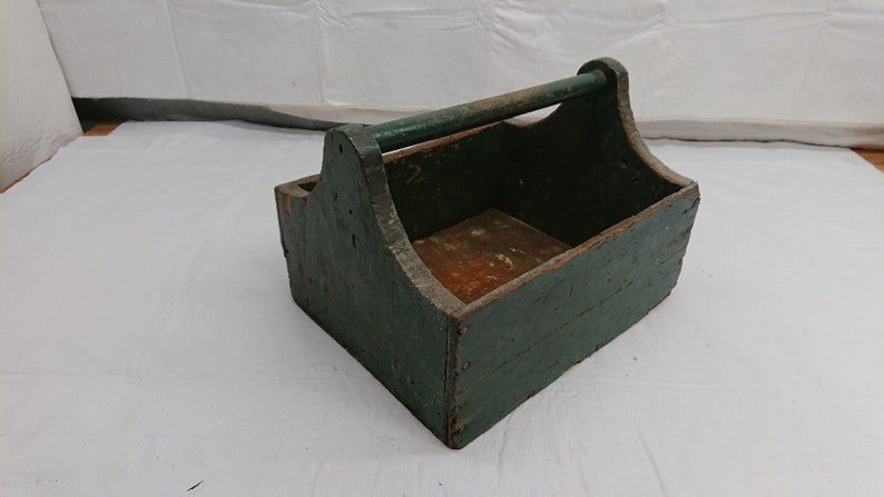 vintage antique wood toolbox