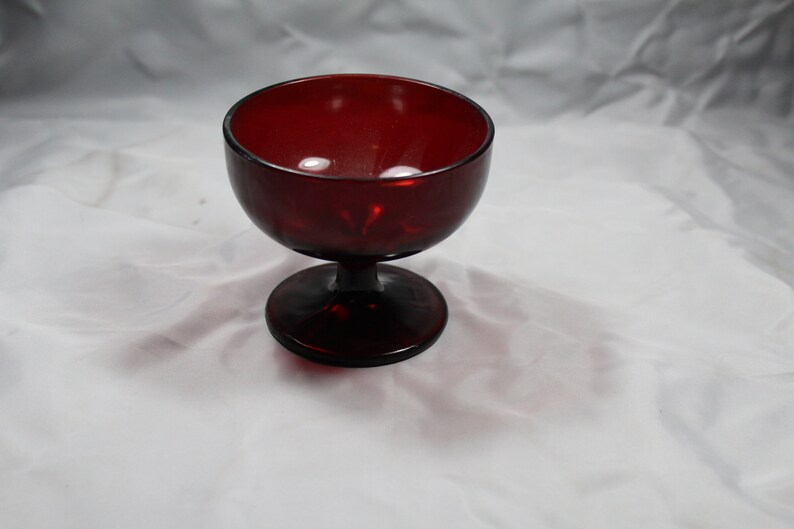 Royal Ruby Anchor Hocking Ftd Sherbet Four peices