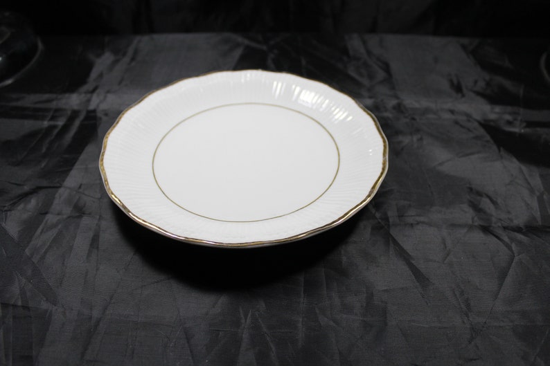 Walbrzych Empire White with gold Trim 7 12 Salad Plate made in Poland One
