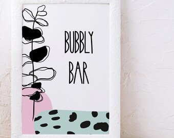 Bubbly Bar Sign, Wedding Sign INSTANT DOWNLOAD, PDF, Printable