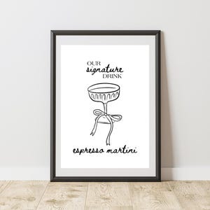 Espresso Martini Signature Drink Sign INSTANT DOWNLOAD, PDF, Printable