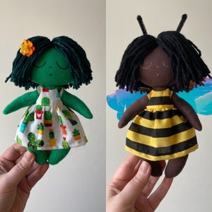 Haunted garden art dolls - bumble bee or cactus.