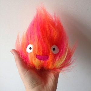 small happy calcifer plushie - howls moving castle