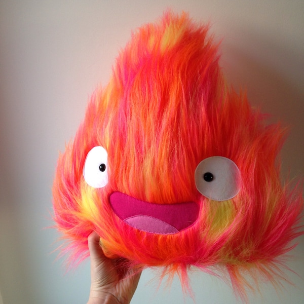 Large happy calcifer plushie - howls moving castle