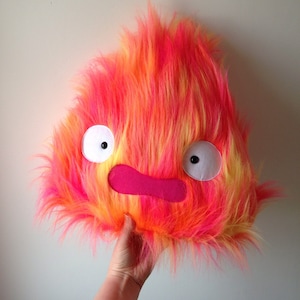 Large worried calcifer plushie - howls moving castle