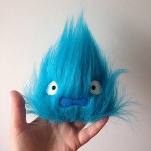 pequeno &quot;Howls heart&quot; azul calcifer pelúcia - castelo em movimento howls