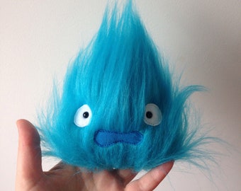 small "Howls heart" blue calcifer plushie - howls moving castle