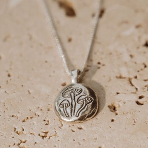 Silver Mushroom Necklace, Forest Necklace, Cottagecore, Mushroom Pendant Necklace, Fall Jewelry, Mushroom Charm, Mothers Day Gift for Her