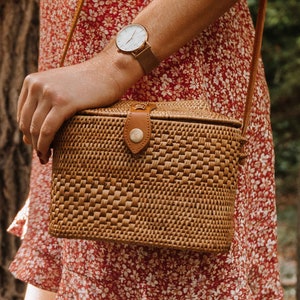 Rattan Bag, Basket Purse, Straw Bag, Wicker Purse, Basket Bag, Crossbody Bag, Wicker Bag, Rattan Purse, Straw Purse, Mothers Day Gift image 1