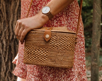 Rattan Bag, Basket Purse, Straw Bag, Wicker Purse, Basket