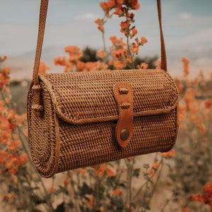 Rattan Clutch, Rattan Purse, Wicker Purse, Rattan Bag, Basket Purse, Rattan Crossbody Bag, Straw Crossbody Purse, Mothers Day Gift for Her