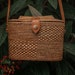 VEGAN Leather Bag, Rattan Bag, Wicker Purse, Straw Bag, Crossbody Bali Bag, Oval Boho Bag, Round Rattan Bag, Christmas Gift for Her 