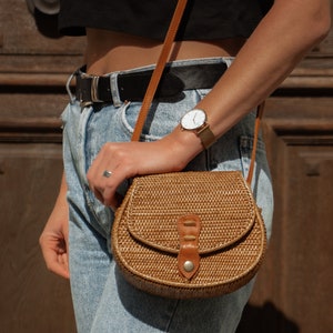 Rattan Bag, Straw Purse, Straw Crossbody Bag, Messenger Bag, Wicker Purse, Rattan Crossbody Bag, Handwoven Bag, Mothers Day Gift for Her