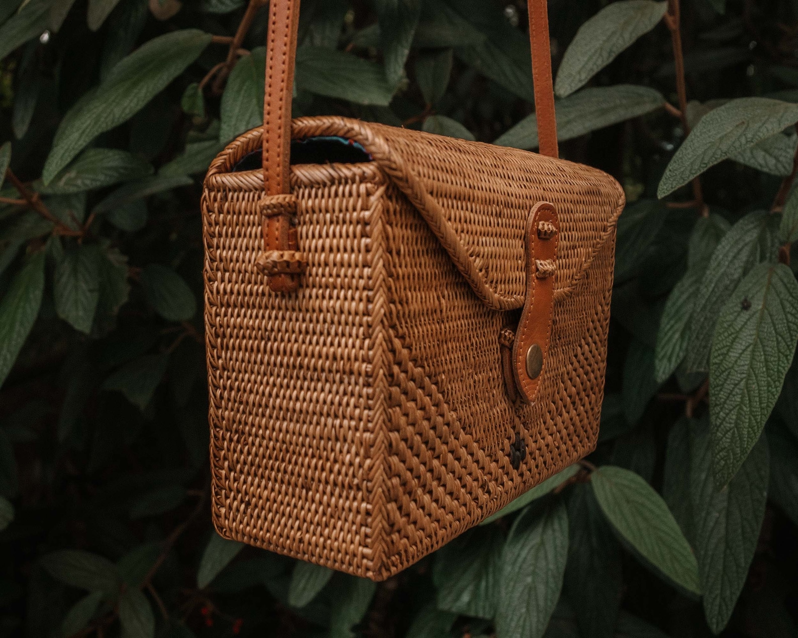 Rattan Bag Straw Messenger Handbag Round Boho Purse Wicker Etsy