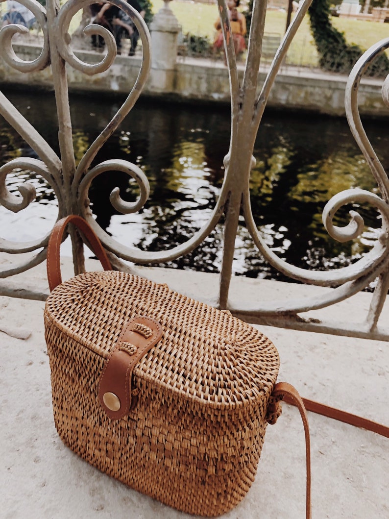Rattan Basket Bag Wicker Purse Straw Bag Crossbody Etsy