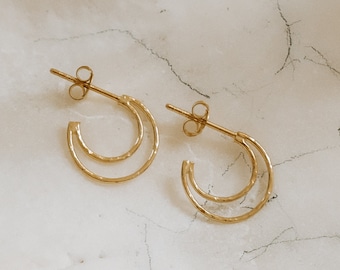 Dainty Crescent Moon Earrings, Gold Moon Earrings, Celestial Earrings, Stud Earrings, Gold Earrings, Boho Earrings, Mothers Day Gift for Her
