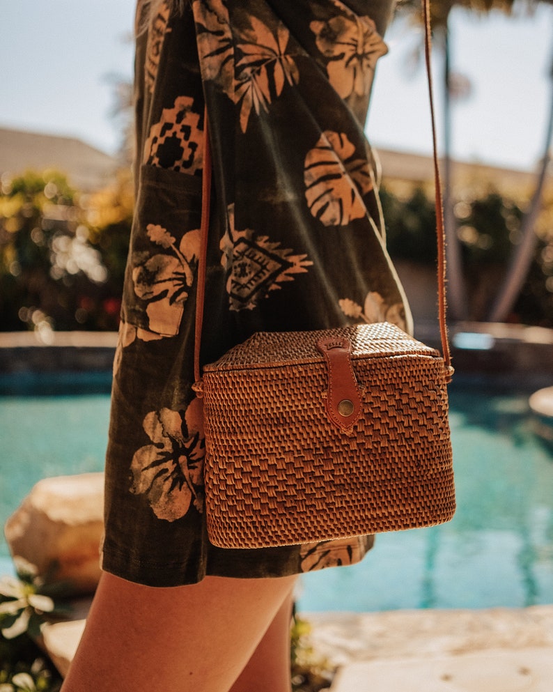 Rattan Basket Bag Wicker Purse Straw Bag Crossbody Etsy Australia