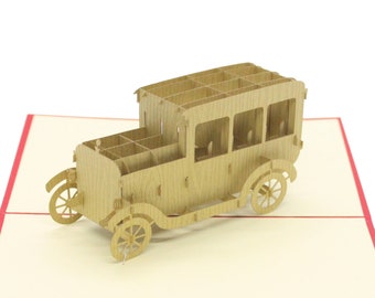 Handmade Pop Up 3D Classic Car Dads Anniversaire Carte de voeux