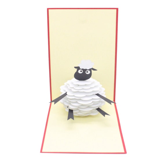 Handmade Pop up 3D Fluffly Sheep Birthday Greeting Card | Etsy