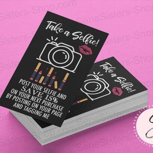 Take a Selfie | Lipsense Business Cards | Lipsense Lipstick | Printable Marketing Cards | Instant Digital Download to Print | Senegence