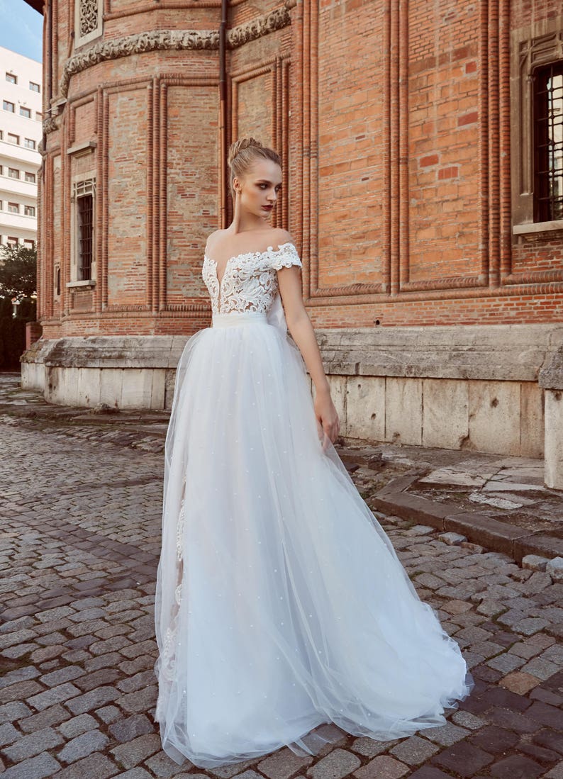 Ball Gown Wedding Dress Off The Shoulder Bridal Dress Made Etsy