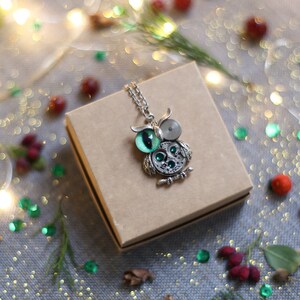Steampunk owl pendant with a bright eye Necklace Steampunk pendant Steam punk gift for her girl Romantic Jewelry Pendant