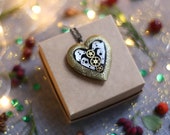Steampunk Locket Heart Steampunk Necklace Steam punk gift for her girl Romantic Jewellery Pendant heart photo holder locket Gears and Cogs