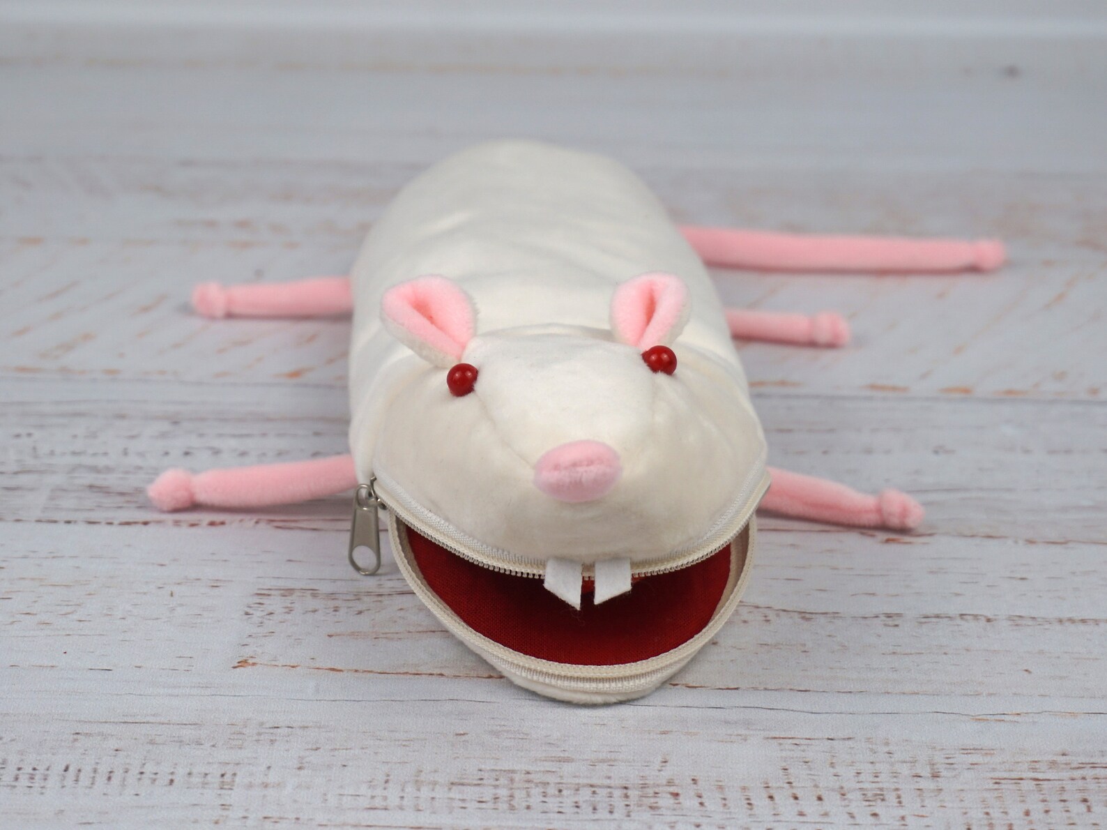 White Rat Plush Pencils Case. Etsy