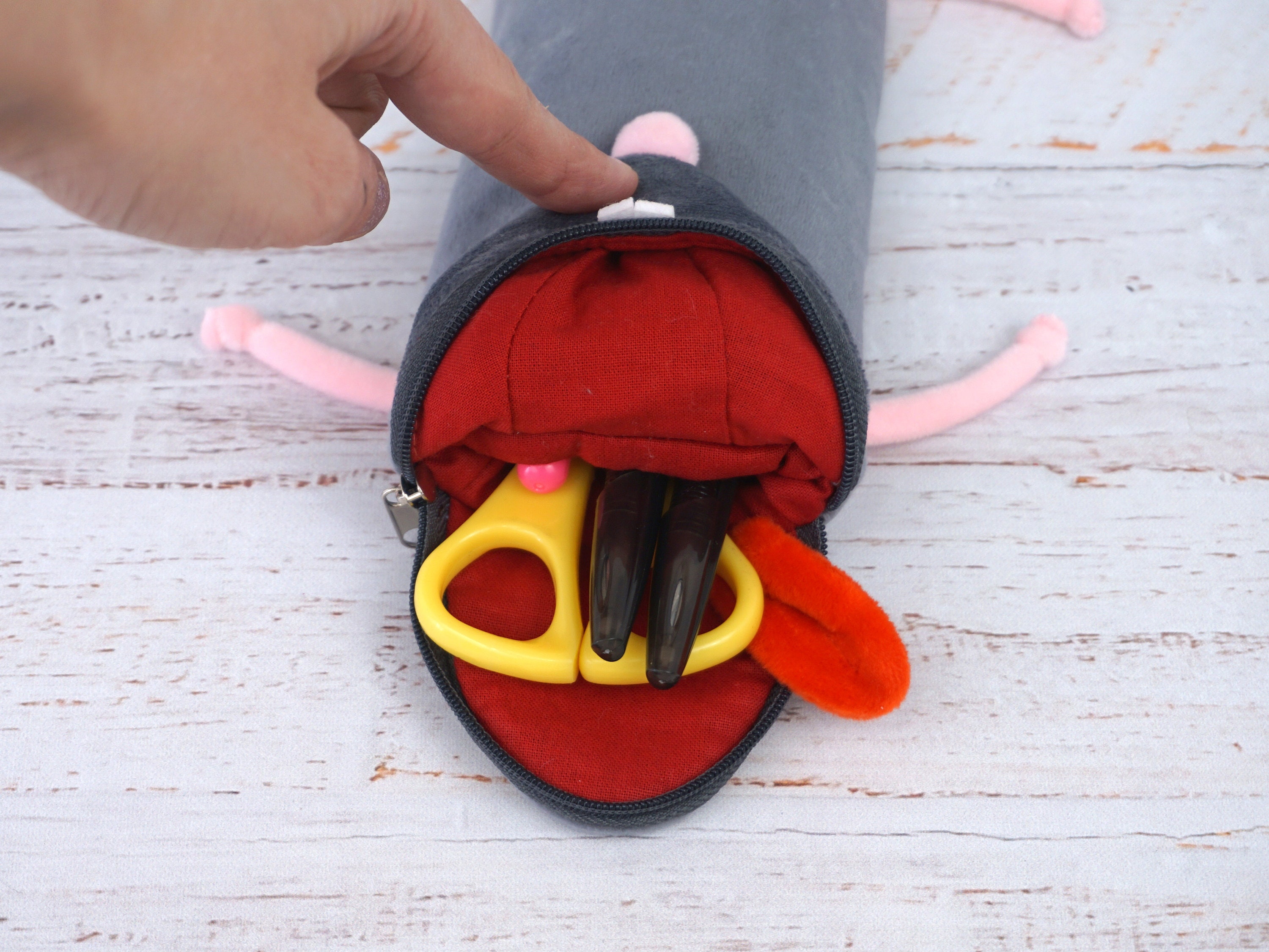 Rat plush pencil case. Etsy