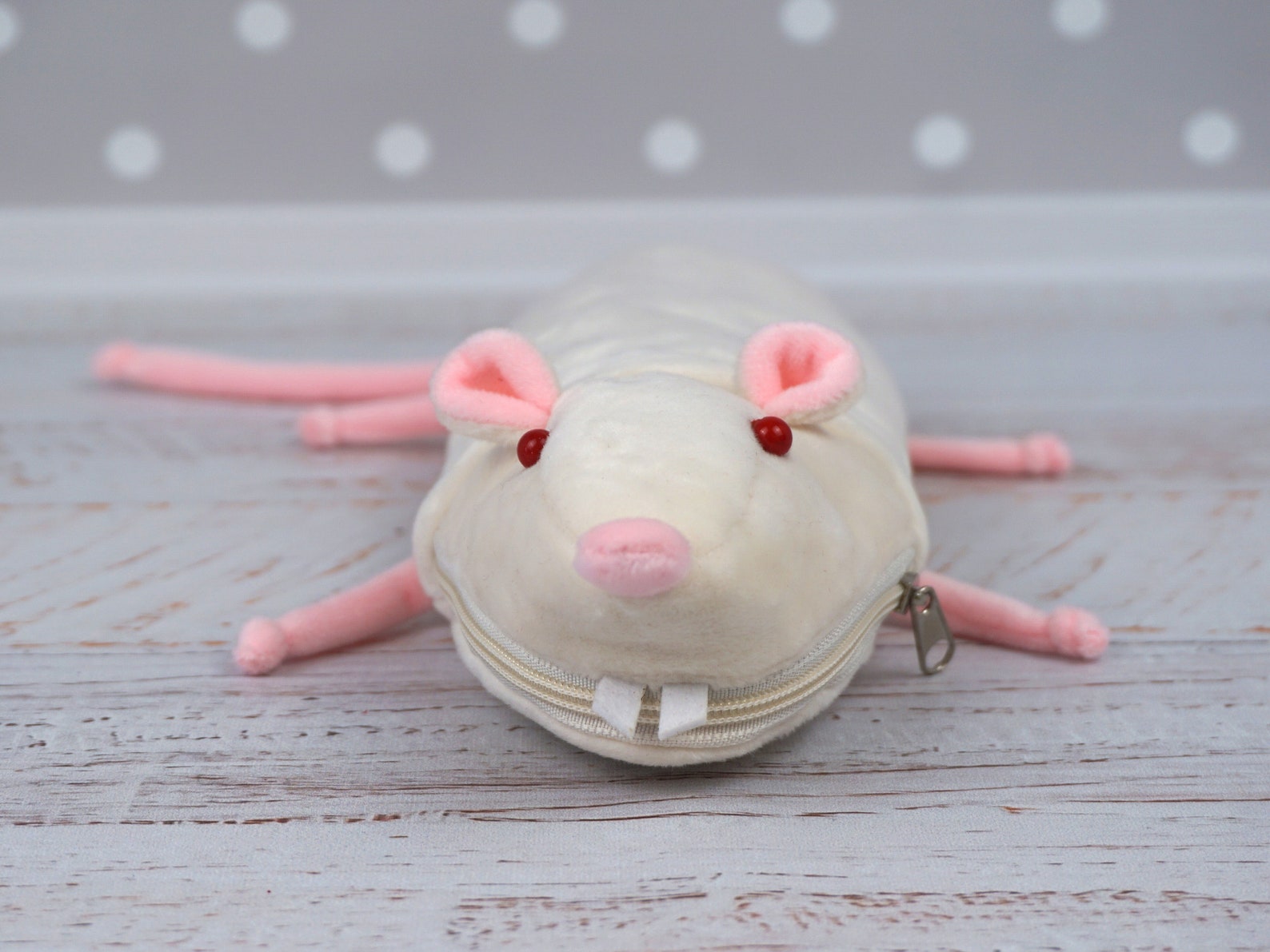 White Rat Plush Pencils Case. Etsy