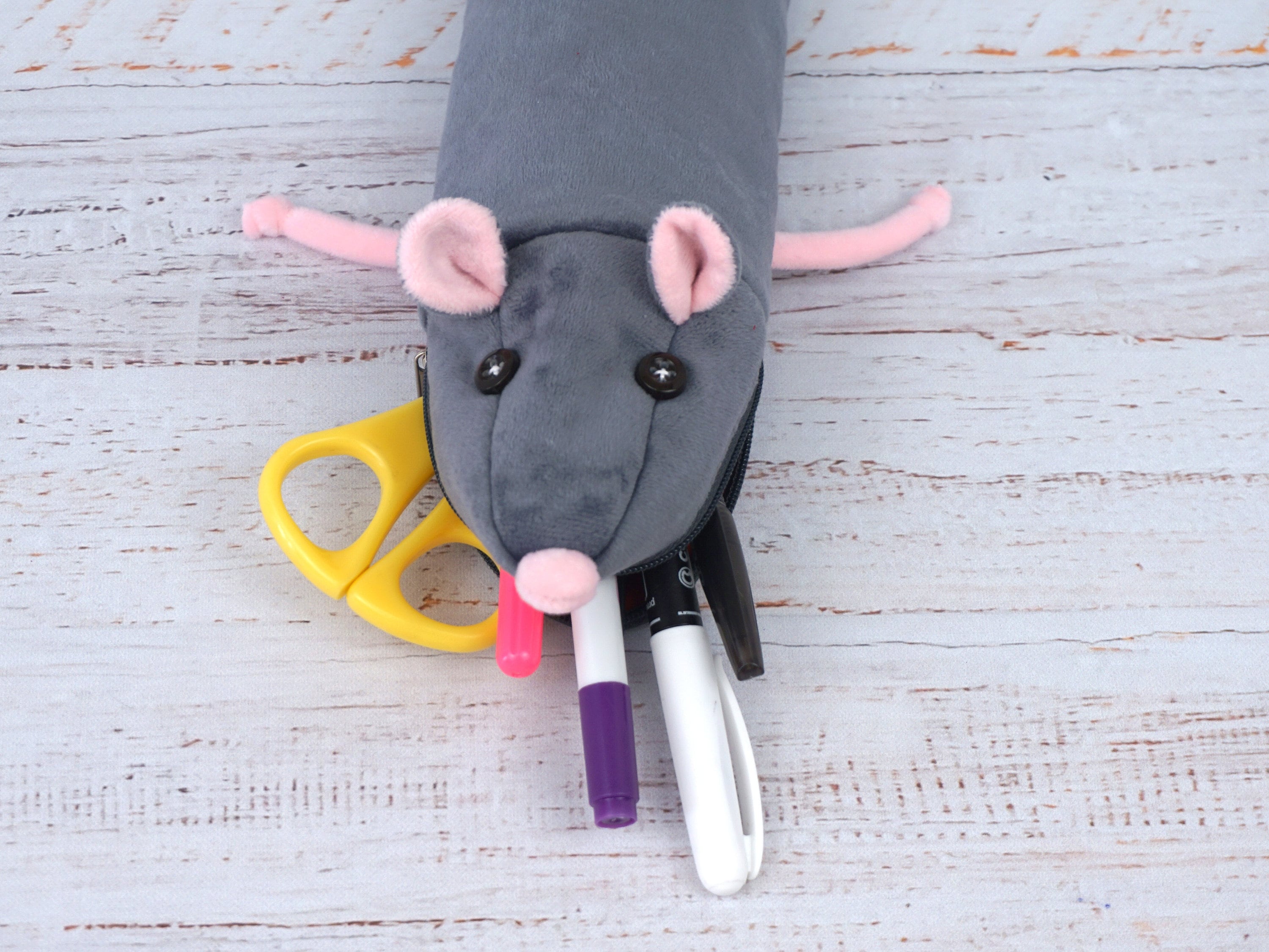 Rat plush pencil case. Etsy