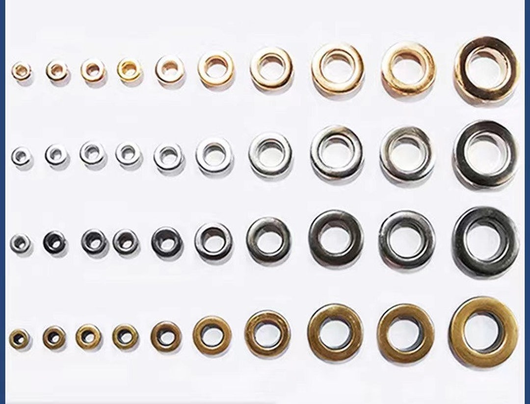 100 Sets Brass Hole With Washer, Hole Sleeve, Leather Craft Repair Hole