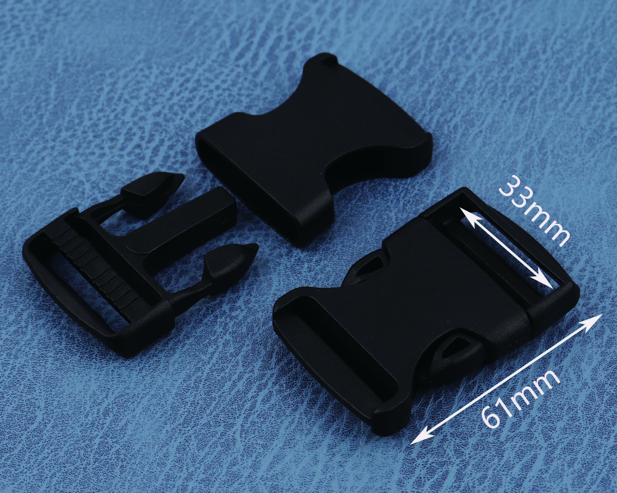 Plastic Black Dual Adjustable Side Release Buckle Security Double