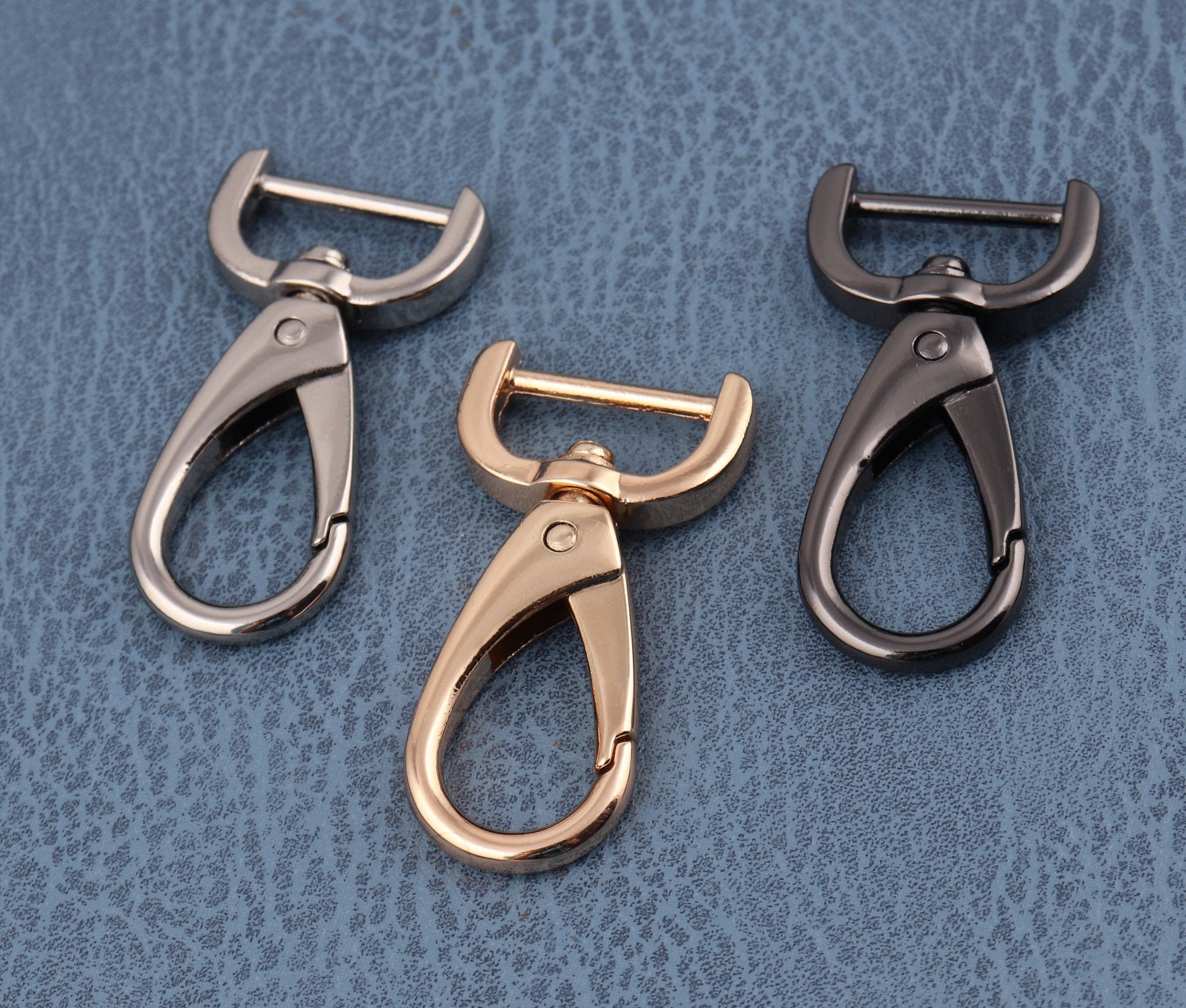 IPOTCH 3 Pack Trigger Snap Hook Solid Brass Swivel Clasp Lobster Claws Swivel Hooks Craft Findings 