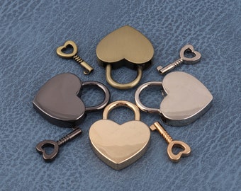 39*30mm metal heart shaped padlock lock bag lock purse twist padlock lock hanger lock with keys purse hardware purse handbag accessories