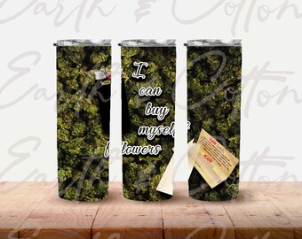 J&#39;achète des fleurs en téléchargement numérique PNG, script, 20 oz. et 30 onces. Sublimation de gobelet
