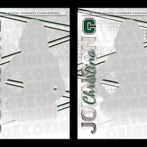 Diamonds and Glitter - Green Black and White Senior Banner Cheerleading Cheer Allstar Dance Gymnastics