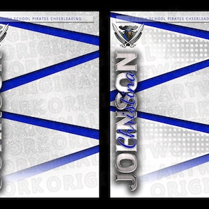 Diamonds and Glitter - Blue and Black Senior Banner Cheerleading Cheer Allstar Dance Gymnastics