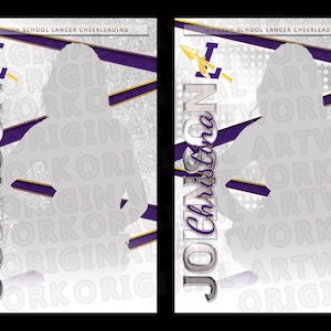 Diamonds and Glitter - Purple and Yellow Senior Banner Cheerleading Cheer Allstar Dance Gymnastics