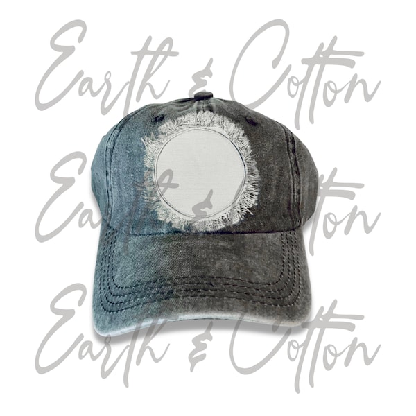 Toptie Ponytail Hat Raggedy Patch Mockup PNG Gray