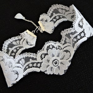 White Lace Choker Necklace, Vintage Lace Necklace, Wedding Choker, White Choker, Brides&#39; Choker, Wedding Jewelry