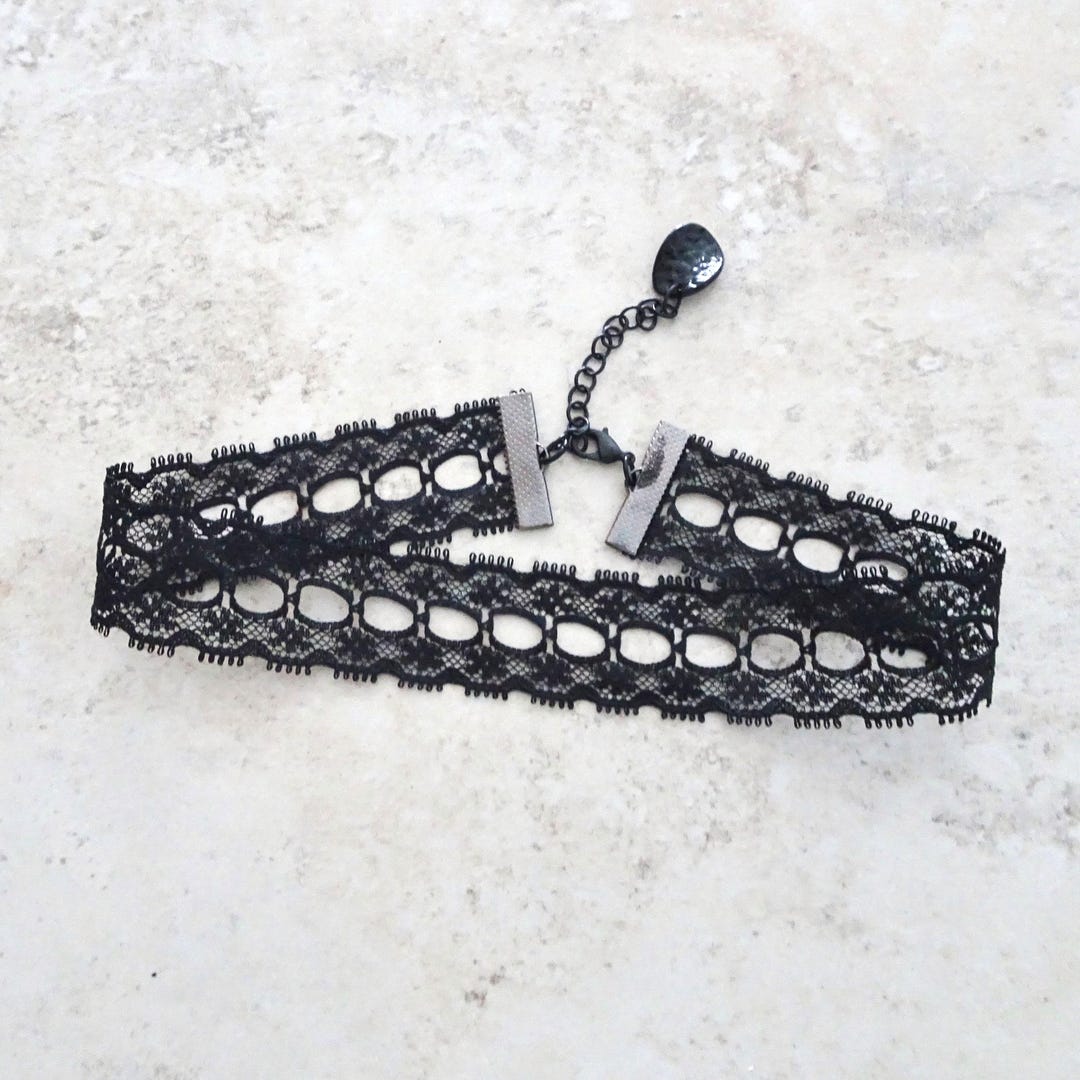 Black Lace Choker Necklace, Gothic Vampire Costume Jewelry - Etsy