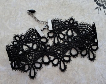 Black Lace Choker Necklace, Halloween Costume Choker