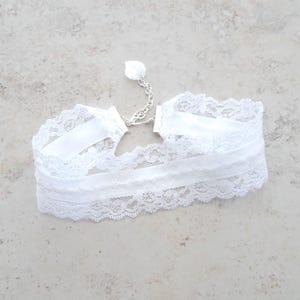 White Lace Choker Necklace, Wedding Choker, Bride&#39;s Choker, Wedding Jewelry