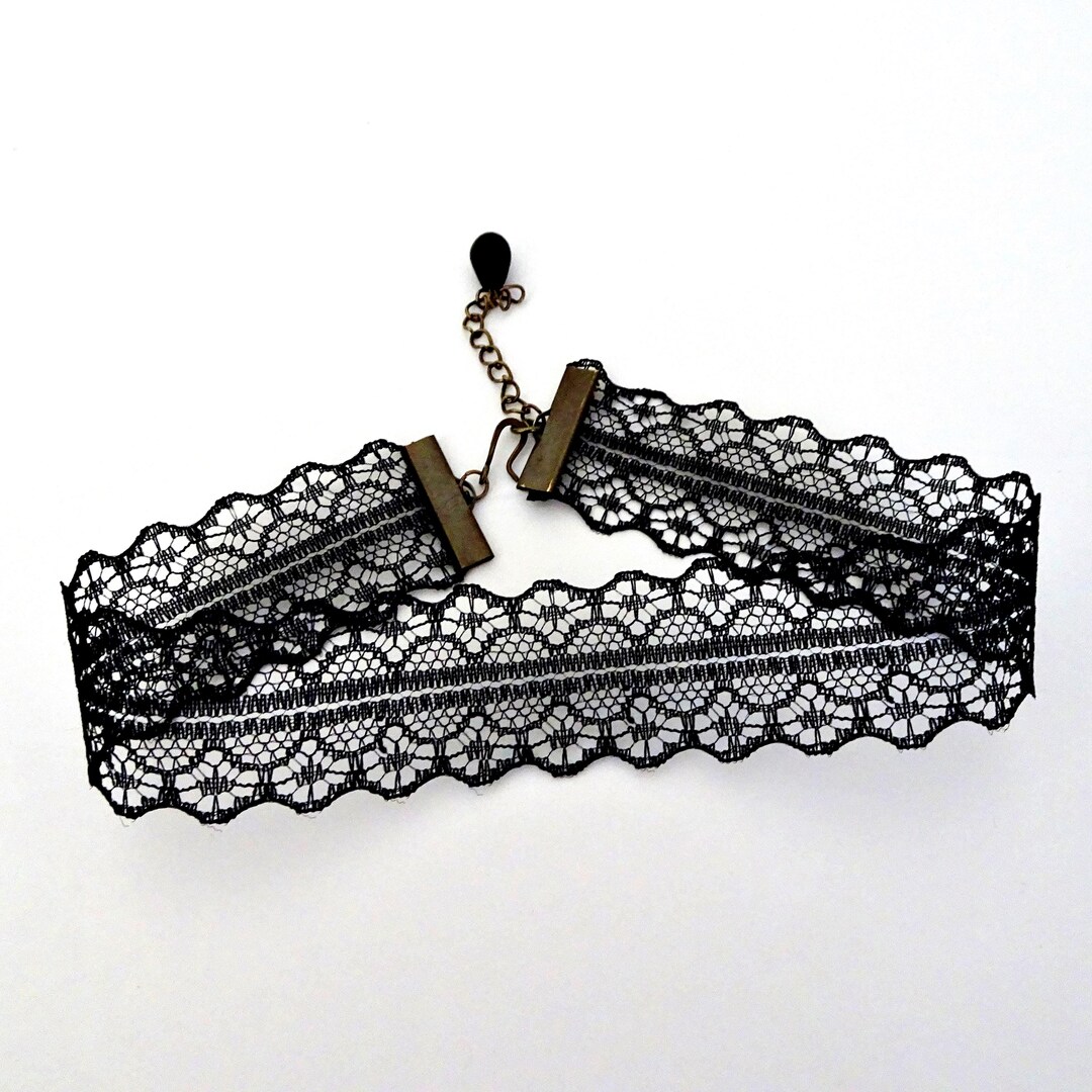 Black Lace Choker Necklace, Gothic Victorian Style - Etsy