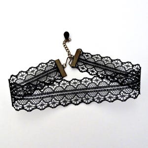 Black Lace Choker Necklace, Gothic Victorian Style